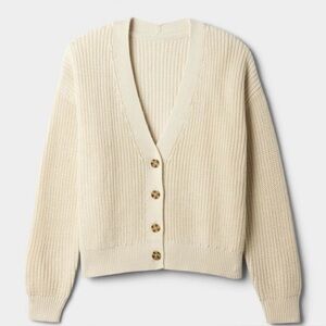 New with Tag Gap Shaker Stitch V-Neck 100%Cotton Cardigan - Size Medium Petite